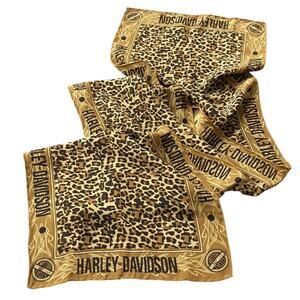 Vintage Harley-Davidson Leopard Print Long Silk Chiffon Scarf